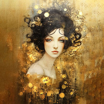 Panel twarz kobiety Złoty Gatsby wl98