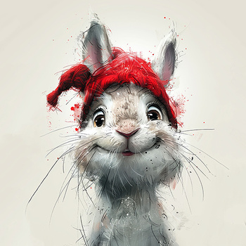 Panel królik w czapce wlk49