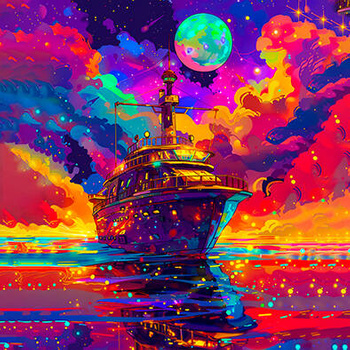 Panel statek podróże w wyobraźni wx39