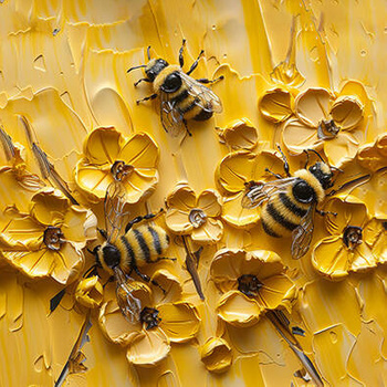 Panel pszczoły i kwiaty wo52