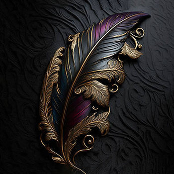 Panel pióro 3D vintage wb68