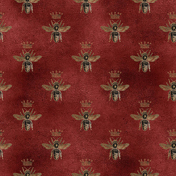 Panel złote królowe pszczół na bordowym wo32