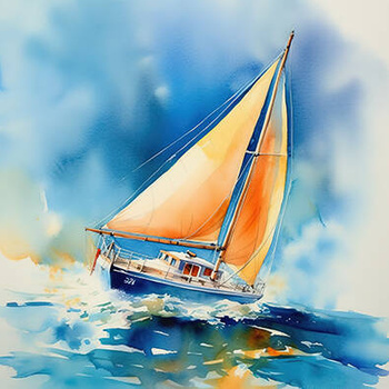 Panel żaglówka akwarela wx32