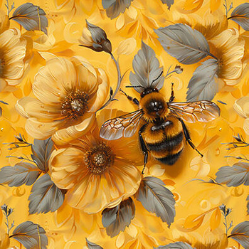 Panel pszczoła i kwiaty wo43