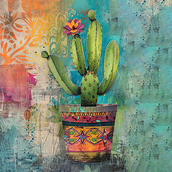 Panel kwiatek kaktus w doniczce wr192