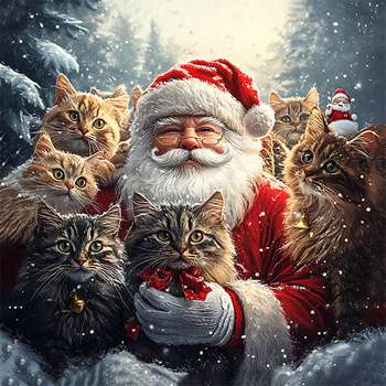 Panel kocie święta, Mikołaj i koty