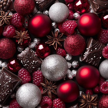 Panel słodkie święta, czekolada, maliny, ozdoby