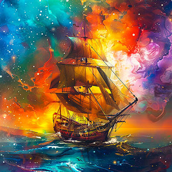 Panel żaglowiec podróże w wyobraźni wx44