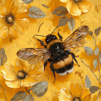 Panel pszczoła i kwiaty wo53