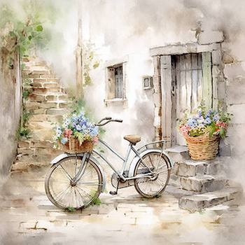 Panel rower w kwiatach w miasteczku wa38