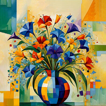 Panel kwiaty w wazonie wr69