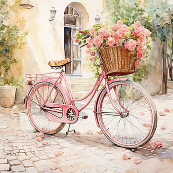 Panel rower z kwiatami róż w miasteczku wa48