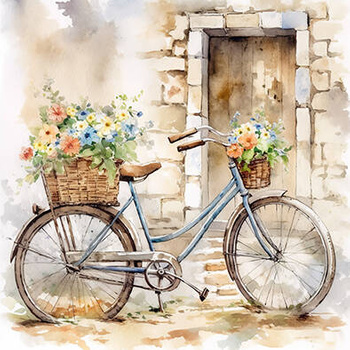 Panel rower w kwiatach w miasteczku wa40