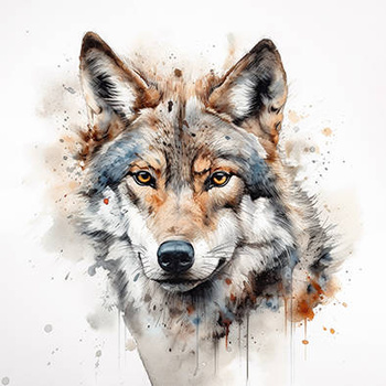 Panel wilk akwarela wf10