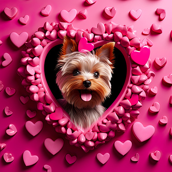 Panel pies Yorkshire terrier w sercu wd193