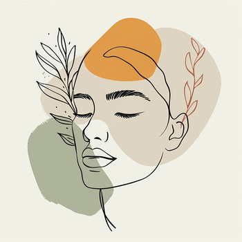 Panel kobieta w barwach jesieni lineart wl172