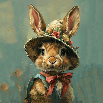 Panel królik w kapeluszu wlk64