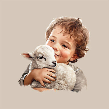Panel chłopiec z owieczką wl50