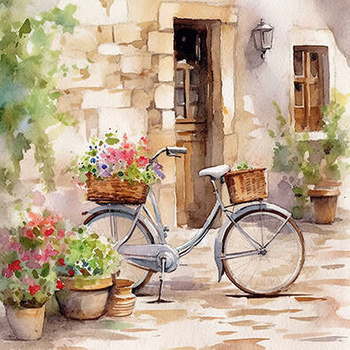 Panel rower w kwiatach w miasteczku wa43