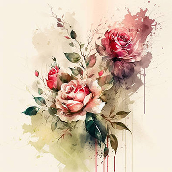 Panel róże akwarela wr28
