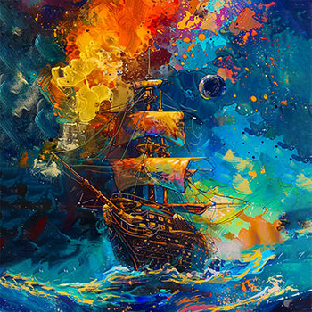 Panel żaglowiec podróże w wyobraźni wx40