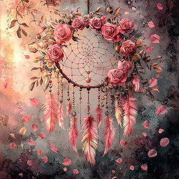 Panel boho łapacz snów i róże wbh142