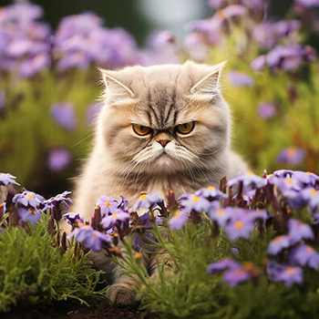 Panel zły kotek na łące wk216