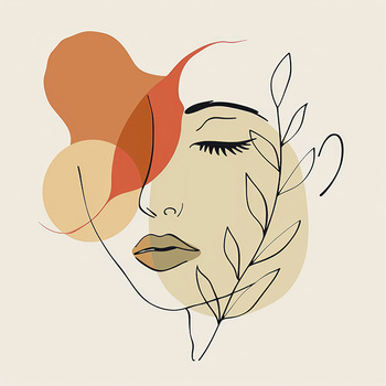 Panel kobieta w barwach jesieni lineart wl170