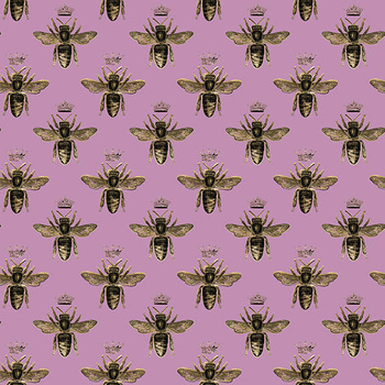 Panel złote królowe pszczół na liliowym wo22
