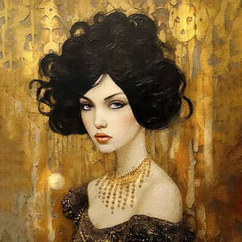 Panel twarz kobiety Złoty Gatsby wl91