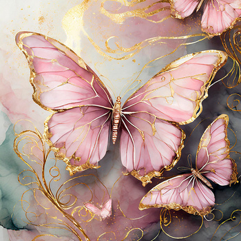 Panel motyle ze złotem wo62