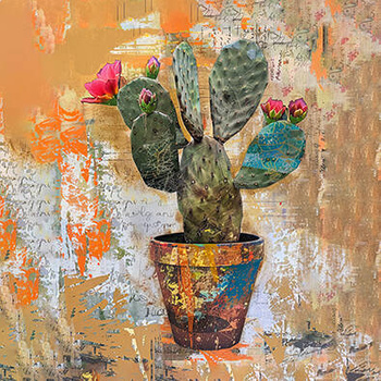 Panel kwiatek kaktus w doniczce wr186