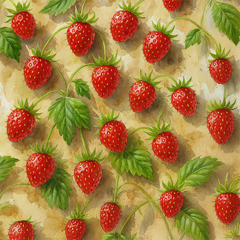 Panel owoce z ogrodu i lasu poziomki wr354