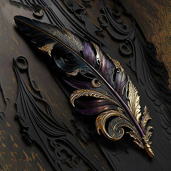 Panel pióro 3D vintage wb62