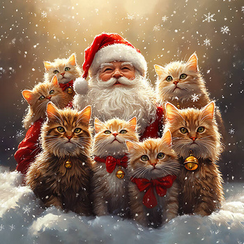 Panel kocie święta, Mikołaj i koty