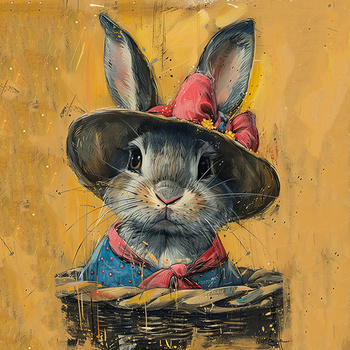Panel królik w kapeluszu wlk54