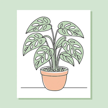 Panel kwiaty doniczkowe Monstera monkey mask wr349