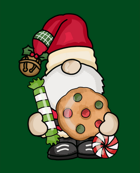 Panel na maskotkę św. Mikołaj z ciastkiem i cukierkiem zielone tło