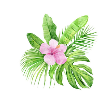 Panel  liście i kwiaty W131