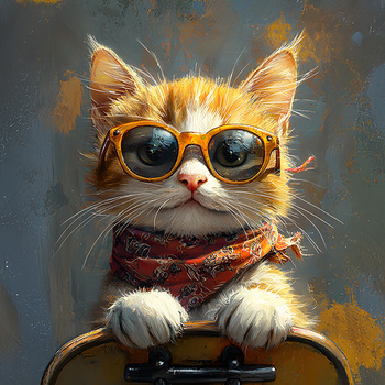 Panel rudy kot z deskorolką wk290