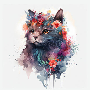 Panel akwarela kotka w kwiatach wk136