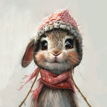 Panel królik w czapce wlk59