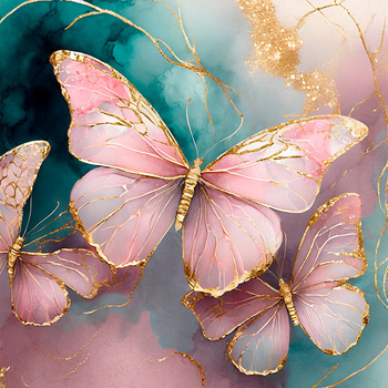 Panel motyle ze złotem wo59