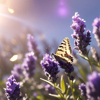 Panel kwiaty lawendy i motyl wr102