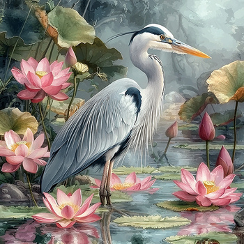 Panel ptak czapla siwa wb128