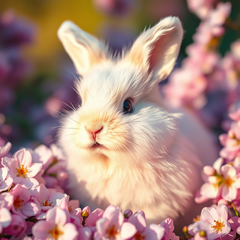 Panel króliczek w kwiatach wlk78