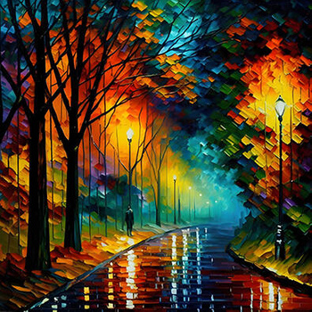 Panel jesienna uliczka, obraz