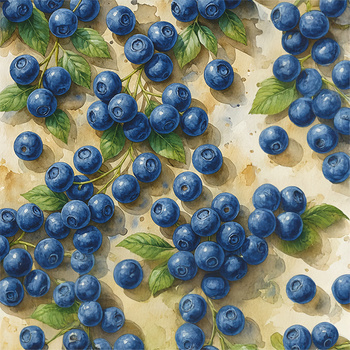 Panel owoce z ogrodu i lasu jagody, borówki wr353