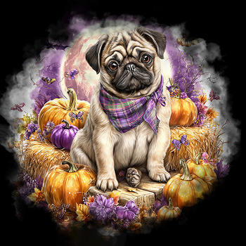 Panel pies Mops z dyniami wd216