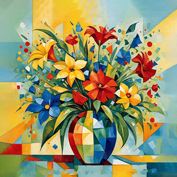 Panel kwiaty w wazonie wr68